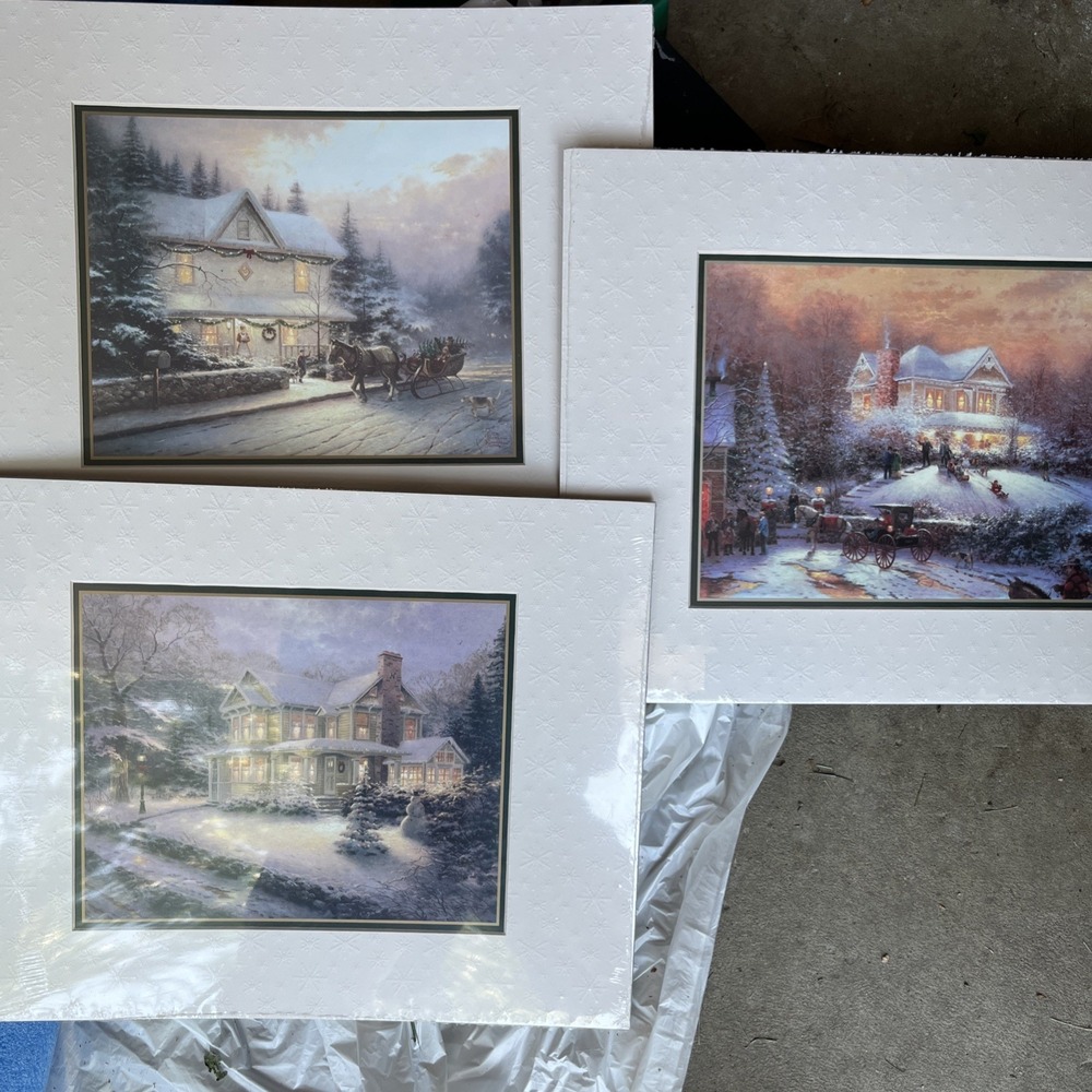 Thomas Kinkade Collector's Matted Print "Victorian Christmas II-IV" with COA